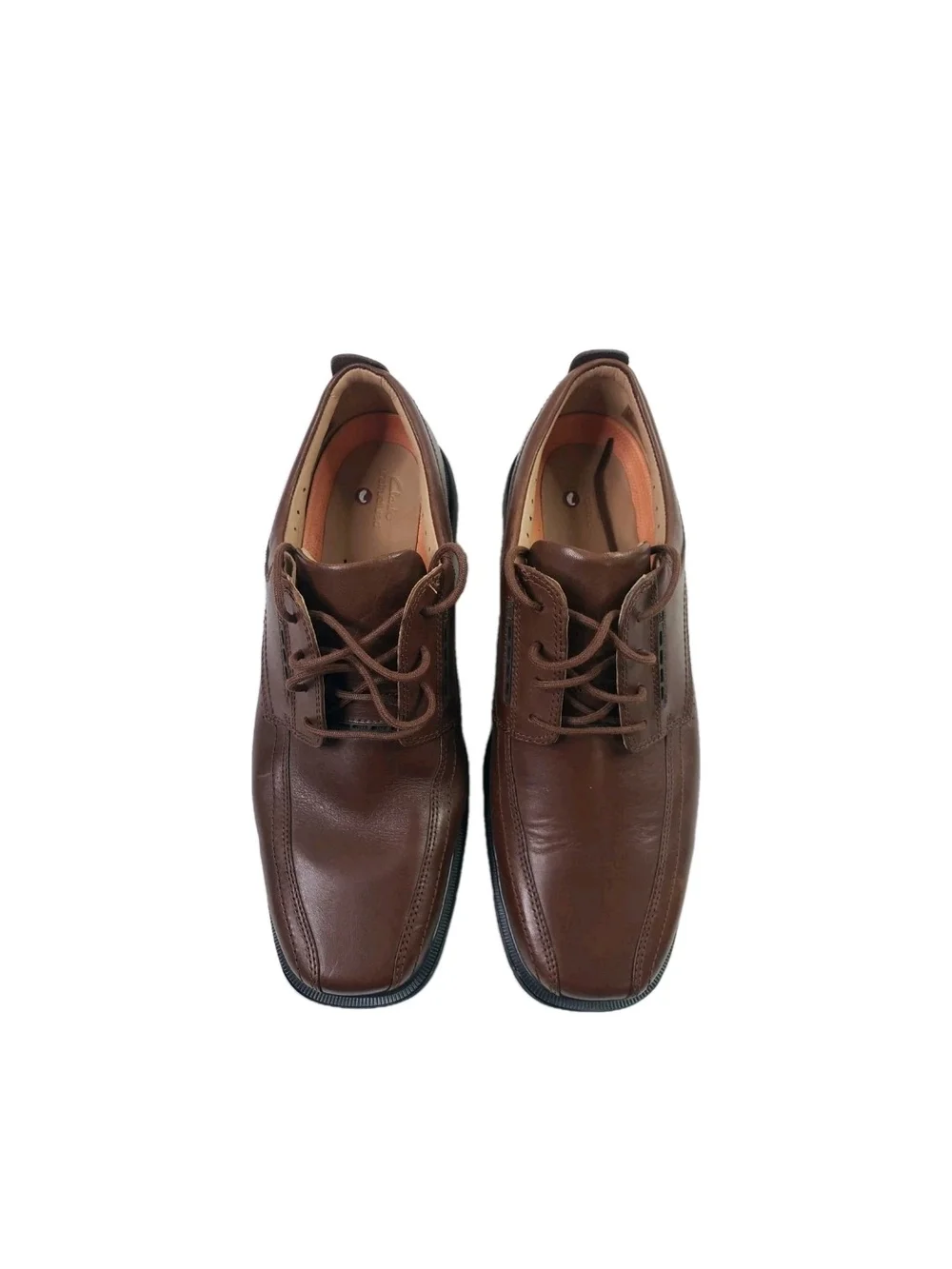 Clarks Unstructured Brown Leather Lace-Up Oxford Shoes Mens 11.5